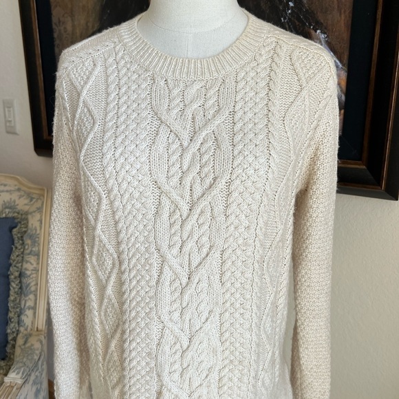 Polo Ralph Lauren Cream Cashmere/Wool/Cotton Blend Cable Knit Size XS - Picture 3 of 7